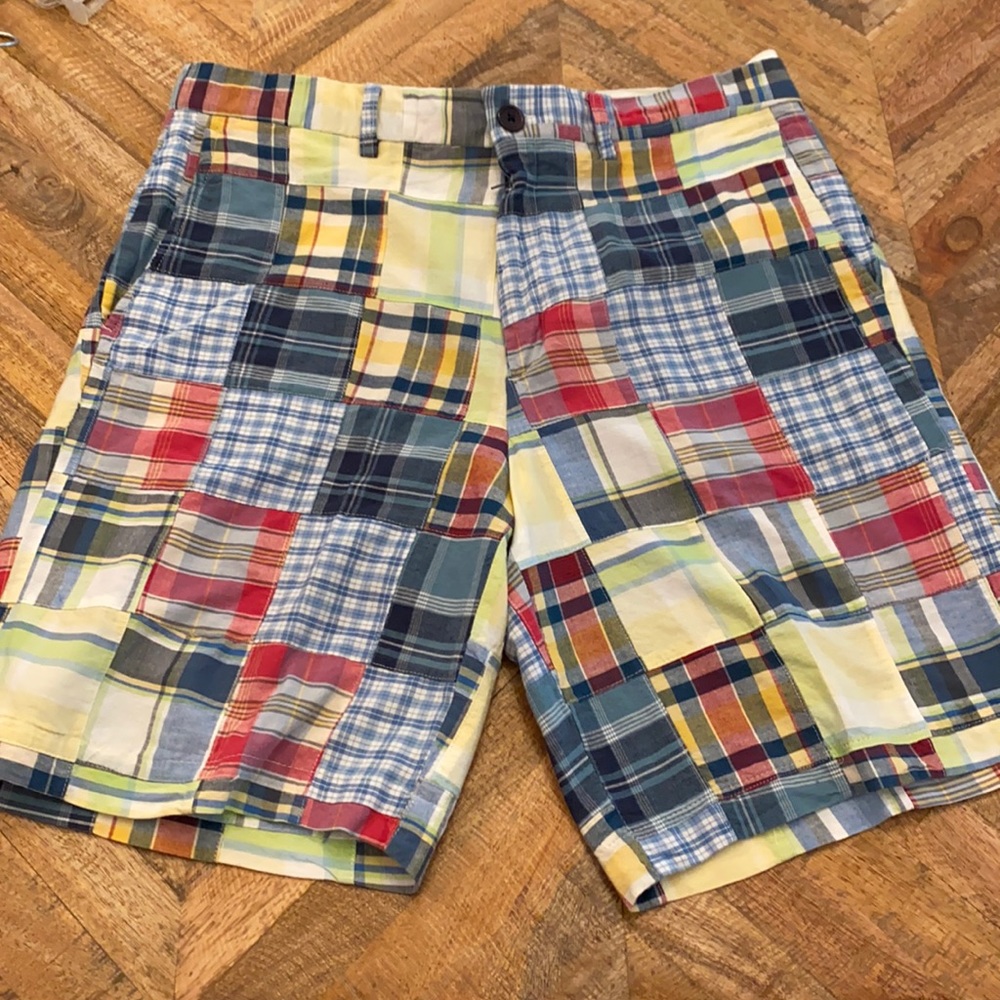 Cotton plaid men’s shorts